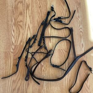 Brown and Black Leather horse Straps